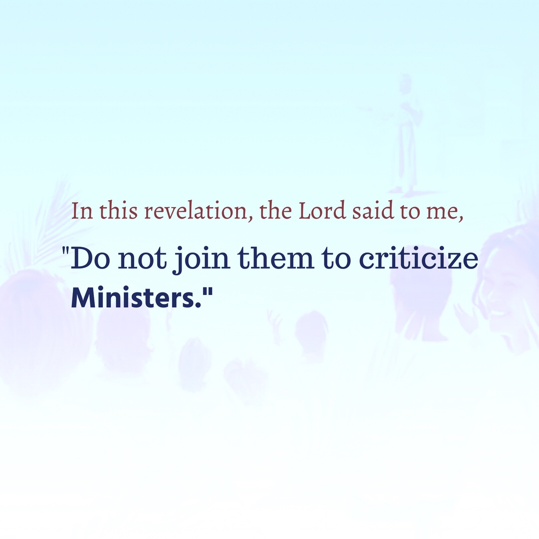 Do Not Join Them To Criticize Ministers